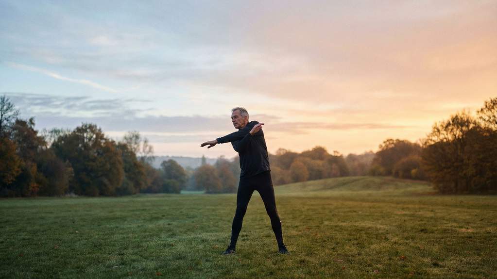 Illustration of the body's circadian rhythm and how internal temperature shifts affect exercise performance throughout the day